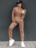 Velúr női halvány barna tréningruha  Relax Fit