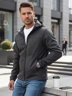 Softshell férfi dzseki az átmeneti időszakhoz szürke színben