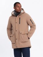 Trendi bézs téli parka kabát  V1 JALJ-0181