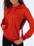 Divatos piros női kapucnis pulóver Gim
