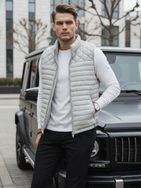 Modern szürke férfi mellény kapucni nélkül