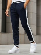 Kék tréningruha alsó kontrasztos csíkokkal