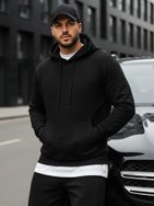 Klasszikus fekete kapucnis pulóver