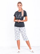 Kényelmes sötétszürke női pizsama ULR093