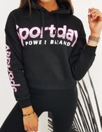 Eredeti fekete női kapucnis pulóver Sportday