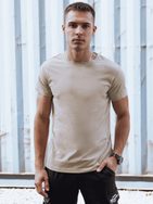 Stílusos férfi rövid ujjú bézs színű póló