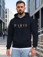 Gránátvörös kapucnis pulóver „Paris” felirattal