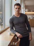 Férfi monokróm pulóver grafit