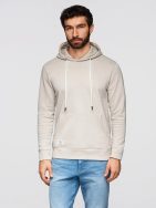 Divatos bézs kapucnis pulóver kapucnival SSBN-0270