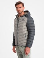 Sportos hamu színű steppelt dzseki V11 JALP-0185