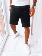 Sportos fekete férfi rövidnadrág oldalsó cipzárral