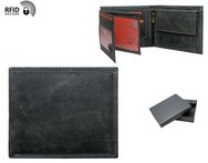 Bőr pénztárca fekete színben  RFID
