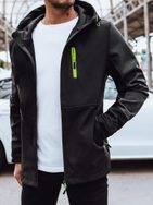 Divatos fekete férfi softshell kabát