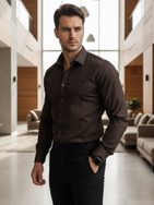 Basic sötétbarna férfi ing