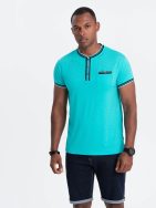 Érdekes türkiz zöld póló V7 TSCT-0175