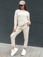 Velúr női ecru színű tréningruha  szett Urbanvelvet