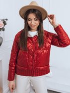 Piros kétoldalas női steppelt kabát Elbra