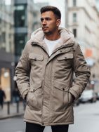 Meleg bézs férfi parka
