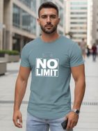Kék férfi póló NO LIMIT nyomtatással