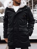 Meleg fekete férfi hosszú kabát