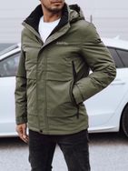 Stílusos zöld téli parka kabát