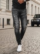 Vonzó tépett fekete farmer nadrág