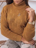 Kamel színű női pulóver eredeti kivitelben Auri