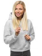 Modern világosszürke női kapucnis pulóver O/12102