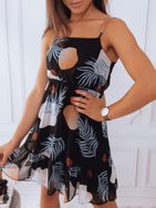 Gyönyörű fekete női ruha nyári mintával Shine