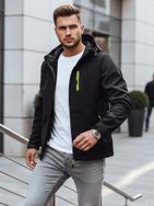 Divatos fekete férfi softshell kabát