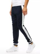 Kék tréningruha alsó kontrasztos csíkokkal