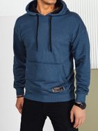 Divatos kék kapucnis pulóver