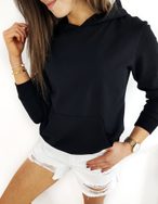 Különleges fekete női kapucnis pulóver Basic Ever