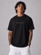 Fekete oversize póló motivációs üzenettel