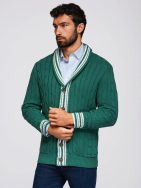 Kötött férfi pulóver zöld v1 om-swcd-0152