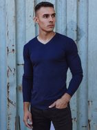 Egyszínű férfi pulóver kék