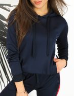 Divatos gránit színű női kapucnis pulóver Gim