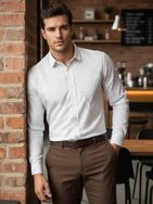 Fehér pamut ing barna mintával