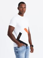 Divatos fehér póló rövid ujjal V2 TSPT-0219