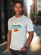 Szürke pólo trendi lenyomattal