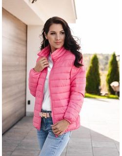 Modern világosrózsaszín női átmeneti kabát CLR012