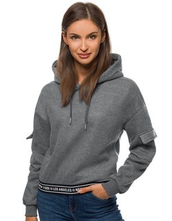 Egyedi grafit színű női pulóver JS/B26030