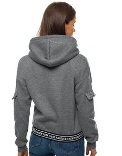 Egyedi grafit színű női pulóver JS/B26030