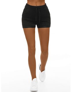 Egyszerű fekete női melegítő rövidnadrág O/Z50