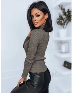 Egyedi khakiszínű női pulóver Laurella