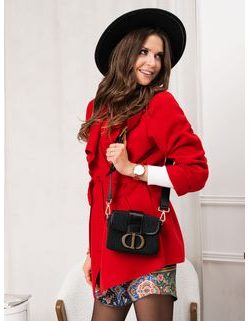 Érdekes piros női kabát CLR010