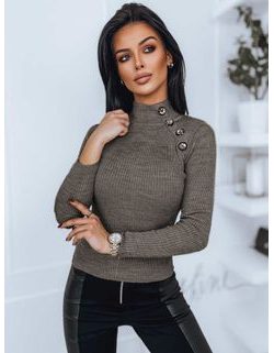 Egyedi khakiszínű női pulóver Laurella