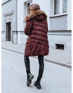 Érdekes bordó női steppelt kabát Mira