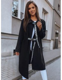 Fekete női kabát applikációkkal Life is beautiful