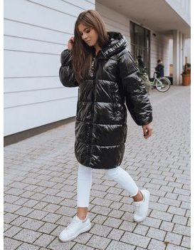 Különleges fekete női téli kabát Roxeze
